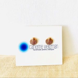 Shell Earrings Catherine Weitzman Rose Gold Vermeil